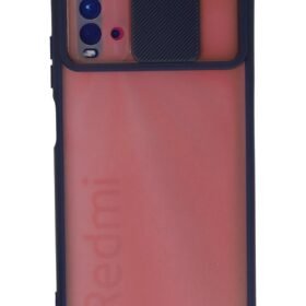 Xiaomi Redmi 9T Kılıf Palm Buzlu Kamera Sürgülü Silikon - Lacivert-(5796)