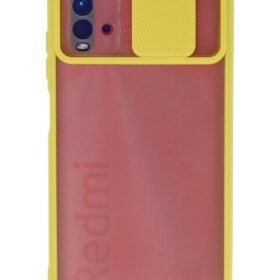 Xiaomi Redmi 9T Kılıf Palm Buzlu Kamera Sürgülü Silikon - Sarı-(5796)