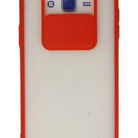 Samsung Galaxy J7 Kılıf Palm Buzlu Kamera Sürgülü Silikon - Kırmızı-(5796)