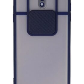 Samsung Galaxy J7 Pro / J730 Kılıf Palm Buzlu Kamera Sürgülü Silikon - Lacivert-(5796)
