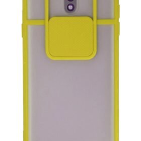 Samsung Galaxy J7 Pro / J730 Kılıf Palm Buzlu Kamera Sürgülü Silikon - Sarı-(5796)