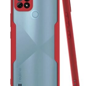 Realme C21 Kılıf Platin Silikon - Kırmızı-(5796)