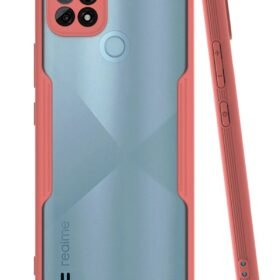 Realme C21 Kılıf Platin Silikon - Pembe-(5796)