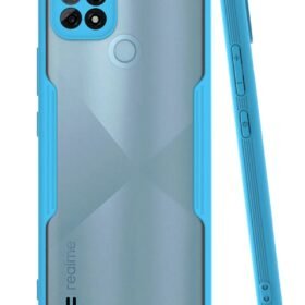Realme C21 Kılıf Platin Silikon - Mavi-(5796)