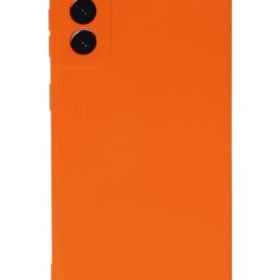 Samsung Galaxy S21 Plus Kılıf Nano içi Kadife Silikon - Turuncu-(5796)