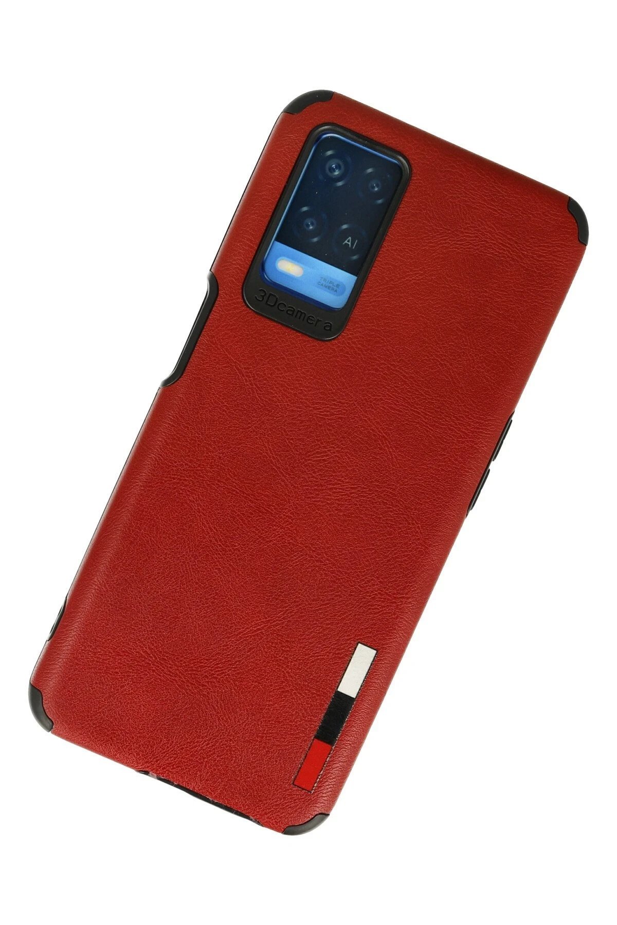 Oppo A54 4G Kılıf Loop Deri Silikon - Kırmızı-(5796) - Görsel 2