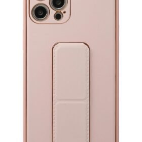 iPhone 12 Pro Kılıf Coco Deri Standlı Kapak - Pembe-(5796)