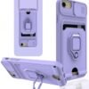 iPhone 6 Kılıf Zuma Kartvizitli Yüzüklü Silikon - Lila-(5796)