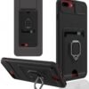 iPhone 7 Plus Kılıf Zuma Kartvizitli Yüzüklü Silikon - Siyah-(5796)