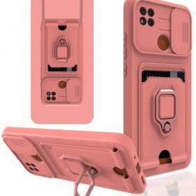 Xiaomi Redmi 9C Kılıf Zuma Kartvizitli Yüzüklü Silikon - Pembe-(5796)