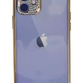 iPhone 12 Kılıf Liva Taşlı Silikon - Mor-(5796)