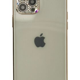 iPhone 12 Pro Max Kılıf Liva Taşlı Silikon - Beyaz-(5796)