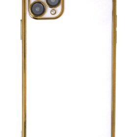 iPhone 11 Pro Max Kılıf Lensli Silikon - Gold-(5796)