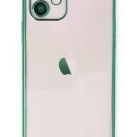 iPhone 12 Kılıf Lensli Silikon - Yeşil-(5796)