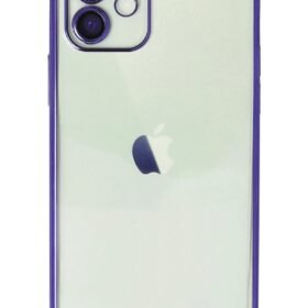 iPhone 12 Kılıf Lensli Silikon - Mor-(5796)