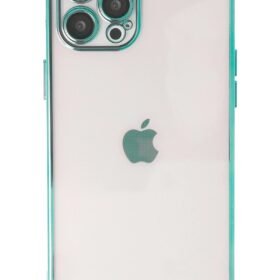 iPhone 12 Pro Max Kılıf Lensli Silikon - Yeşil-(5796)