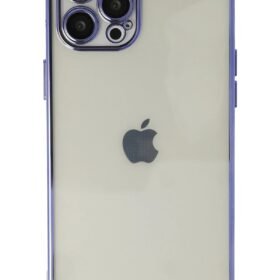 iPhone 12 Pro Max Kılıf Lensli Silikon - Mor-(5796)