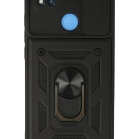 Xiaomi Redmi 9C Kılıf Pars Lens Yüzüklü Silikon - Siyah-(5796)