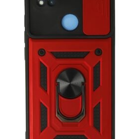 Xiaomi Redmi 9C Kılıf Pars Lens Yüzüklü Silikon - Kırmızı-(5796)