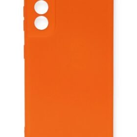 Samsung Galaxy S21 FE Kılıf Nano içi Kadife Silikon - Turuncu-(5796)