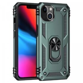 iPhone 13 Kılıf Sofya Yüzüklü Silikon Kapak - Yeşil-(5796)
