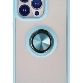 iPhone 13 Pro Kılıf Montreal Yüzüklü Silikon Kapak - Buz Mavi-(5796)