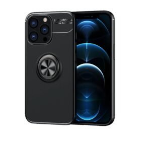 iPhone 13 Pro Kılıf Range Yüzüklü Silikon - Siyah-(5796)