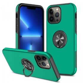 iPhone 13 Pro Max Kılıf Elit Yüzüklü Kapak - Yeşil-(5796)