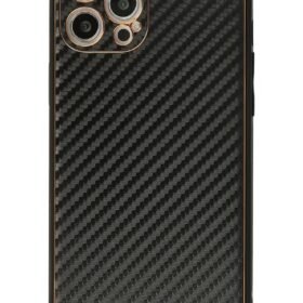 iPhone 12 Pro Kılıf Coco Karbon Silikon - Siyah-(5796)