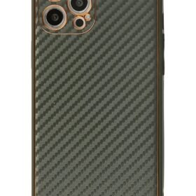 iPhone 12 Pro Kılıf Coco Karbon Silikon - Füme-(5796)