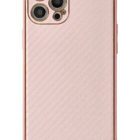 iPhone 12 Pro Max Kılıf Coco Karbon Silikon - Pembe-(5796)