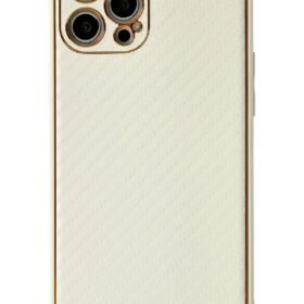 iPhone 12 Pro Max Kılıf Coco Karbon Silikon - Beyaz-(5796)