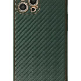 iPhone 12 Pro Max Kılıf Coco Karbon Silikon - Yeşil-(5796)
