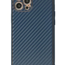 iPhone 12 Pro Max Kılıf Coco Karbon Silikon - Mavi-(5796)