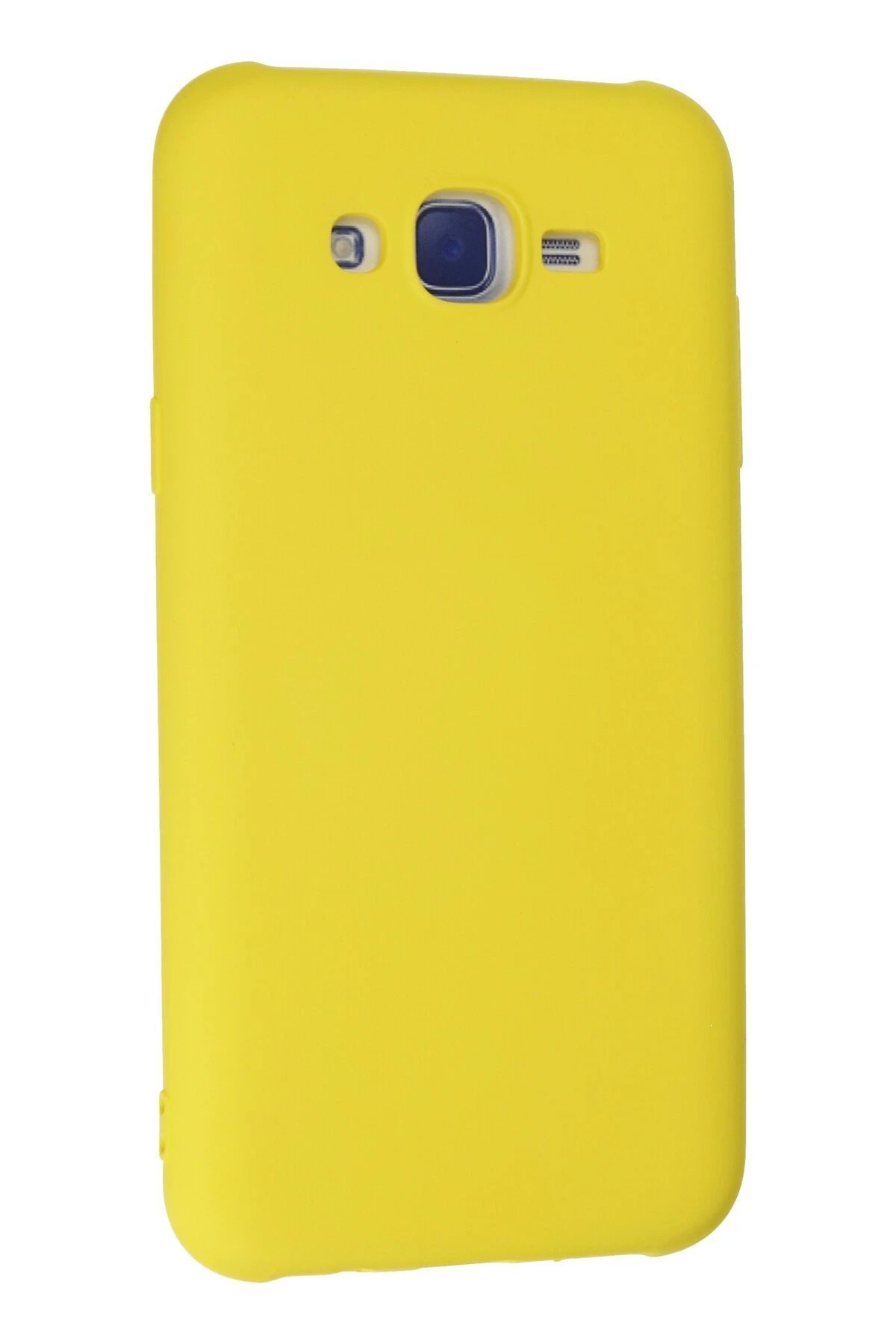 Samsung Galaxy J7 Kılıf Nano içi Kadife Silikon - Sarı-(5796) - Görsel 3