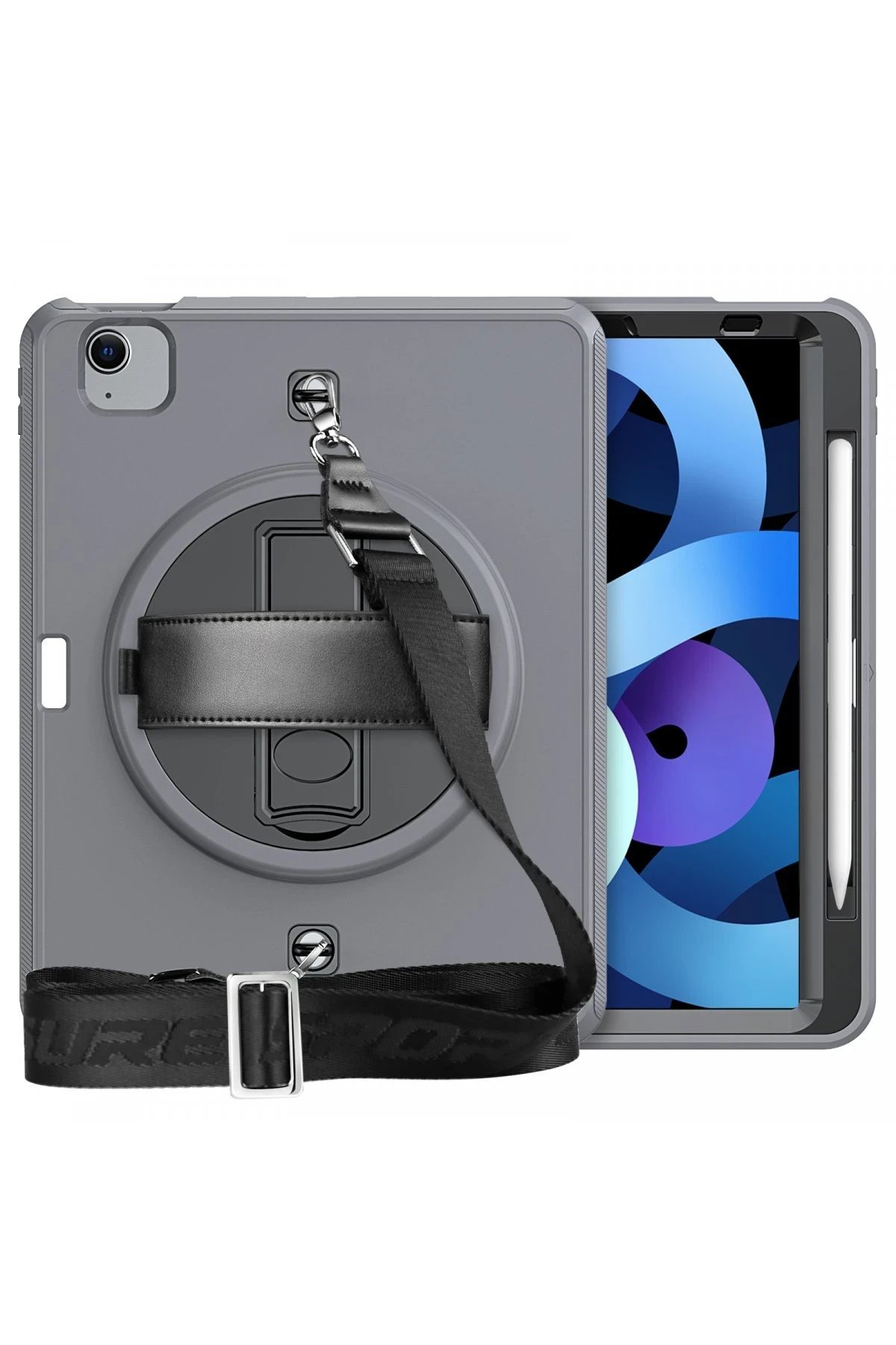 iPad Pro 11 (2020) Kılıf Strap-C Otterbox Tablet Kapak - Gri-(5796) - Görsel 2