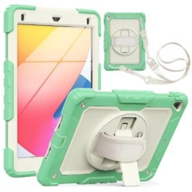 iPad 5 Air 9.7 Kılıf Strap New Tablet Kapak - Yeşil-(5796)
