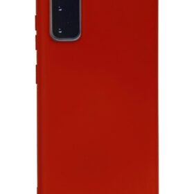 Samsung Galaxy S20 Kılıf Nano içi Kadife Silikon - Kırmızı-(5796)