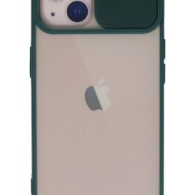 iPhone 13 Kılıf Palm Buzlu Kamera Sürgülü Silikon - Yeşil-(5796)