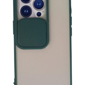 iPhone 13 Pro Kılıf Palm Buzlu Kamera Sürgülü Silikon - Yeşil-(5796)