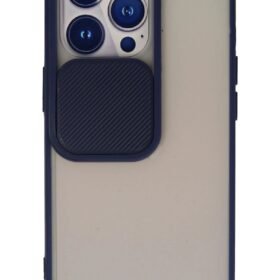 iPhone 13 Pro Kılıf Palm Buzlu Kamera Sürgülü Silikon - Lacivert-(5796)