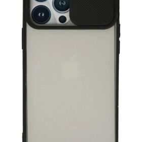 iPhone 13 Pro Max Kılıf Palm Buzlu Kamera Sürgülü Silikon - Siyah-(5796)