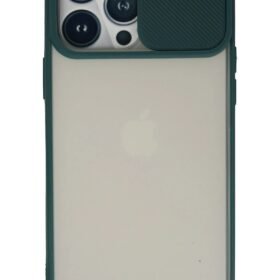 iPhone 13 Pro Max Kılıf Palm Buzlu Kamera Sürgülü Silikon - Yeşil-(5796)