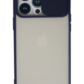 iPhone 13 Pro Max Kılıf Palm Buzlu Kamera Sürgülü Silikon - Lacivert-(5796)