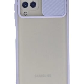 Samsung Galaxy A22 Kılıf Palm Buzlu Kamera Sürgülü Silikon - Lila-(5796)