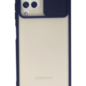 Samsung Galaxy A22 Kılıf Palm Buzlu Kamera Sürgülü Silikon - Lacivert-(5796)