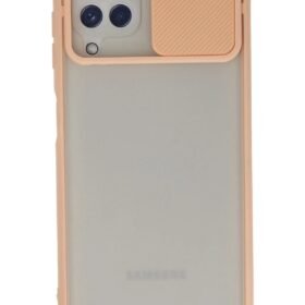 Samsung Galaxy A22 Kılıf Palm Buzlu Kamera Sürgülü Silikon - Pembe-(5796)