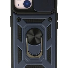 iPhone 13 Kılıf Pars Lens Yüzüklü Silikon - Lacivert-(5796)