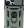 iPhone 13 Pro Kılıf Pars Lens Yüzüklü Silikon - Yeşil-(5796)
