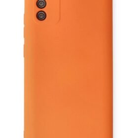 Samsung Galaxy A03S Kılıf Nano içi Kadife Silikon - Turuncu-(5796)